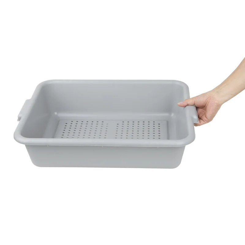 Bac alimentaire perforé en plastique EDLP Vogue gris