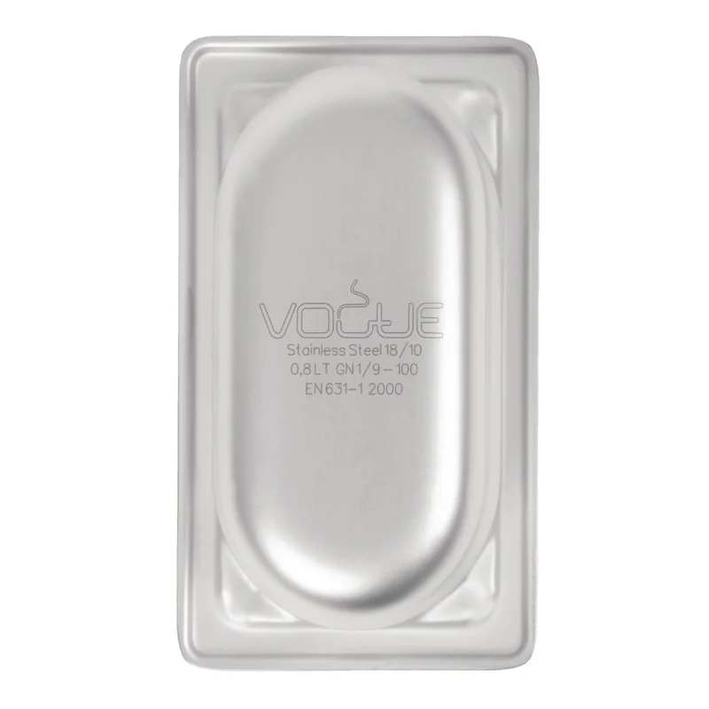 Bac inox 18/10 professionnel Vogue GN 1/9 100mm