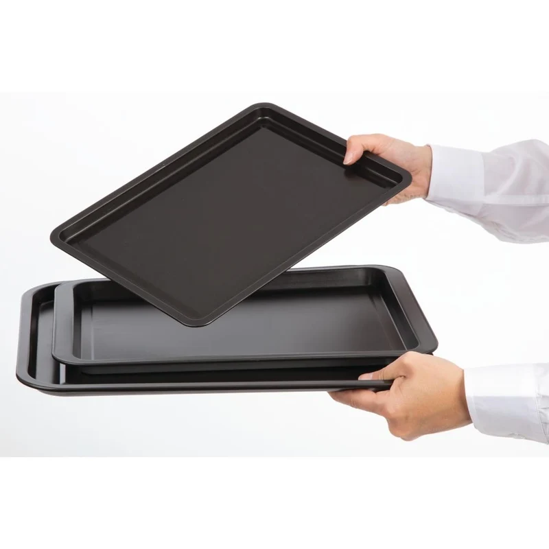 lot de 3 plaques de cuisson antiadhésives Nisbets Essentials