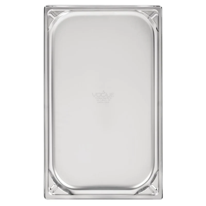 Bac inox 18/10 GN 1/1 professionnel Vogue 20mm