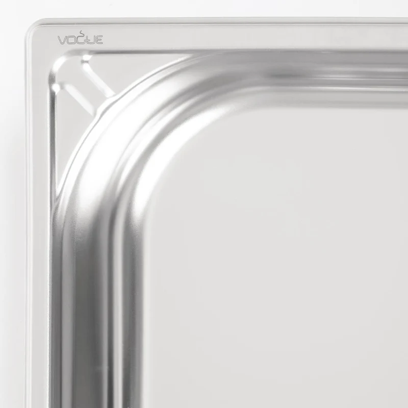 Bac inox 18/10 GN 1/1 professionnel Vogue 65mm