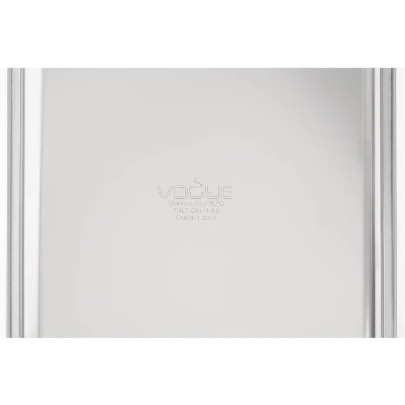 Bac inox 18/10 GN 1/1 professionnel Vogue 65mm