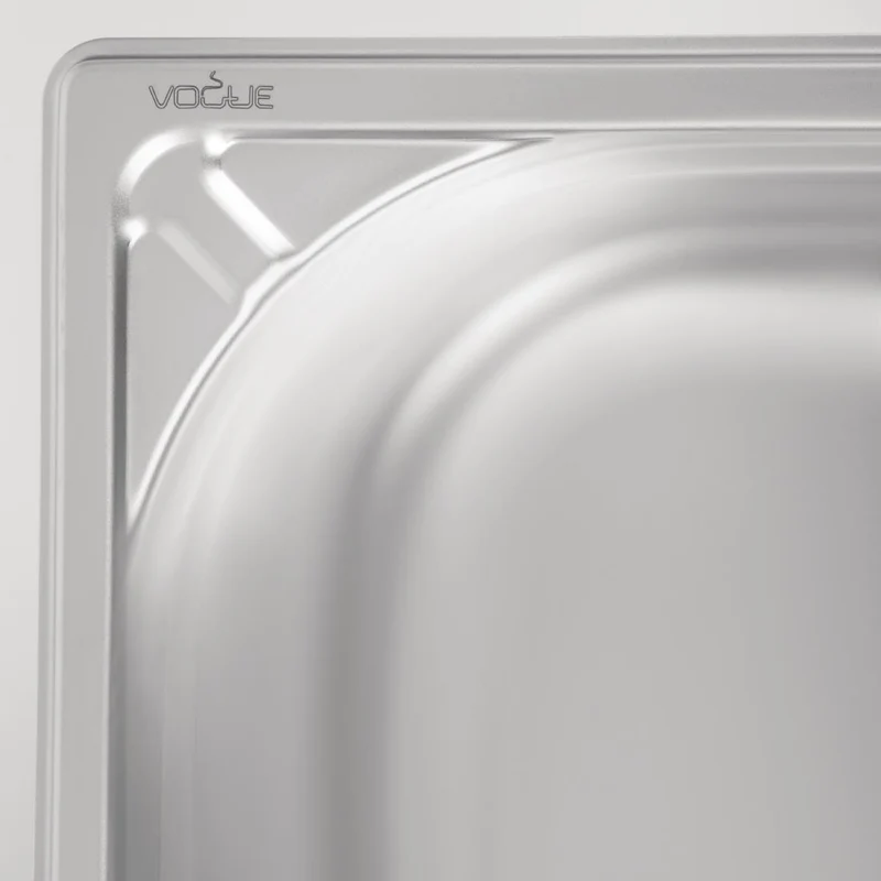 Bac inox 18/10 GN 1/1 professionnel Vogue 150mm