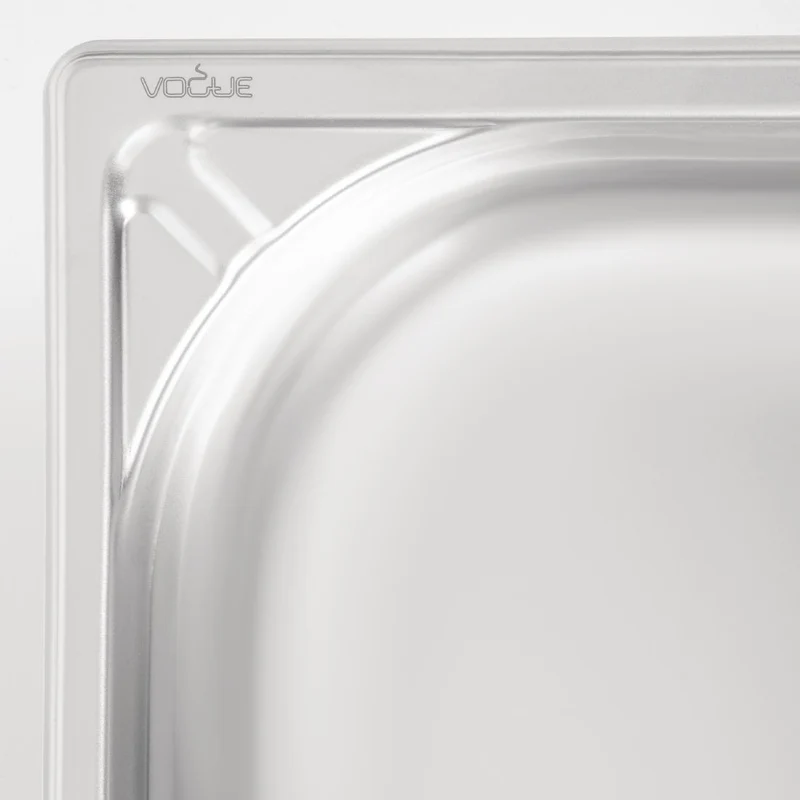 Bac inox 18/10 GN 1/1 professionnel Vogue 100mm