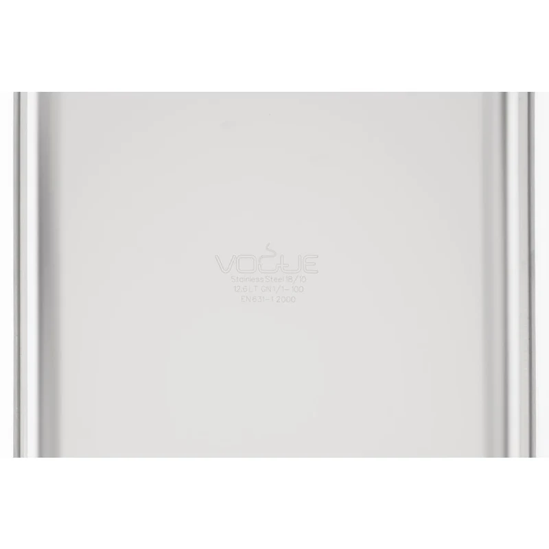 Bac inox 18/10 GN 1/1 professionnel Vogue 100mm