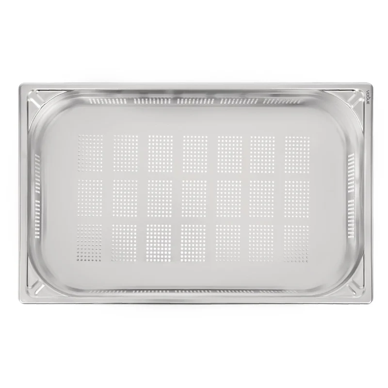 Bac inox 18/10 perforé GN 1/1 professionnel Vogue 100mm