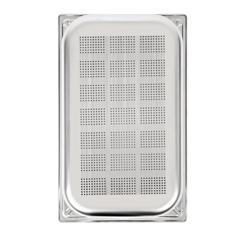 Bac inox 18/10 perforé GN 1/1 professionnel Vogue 100mm
