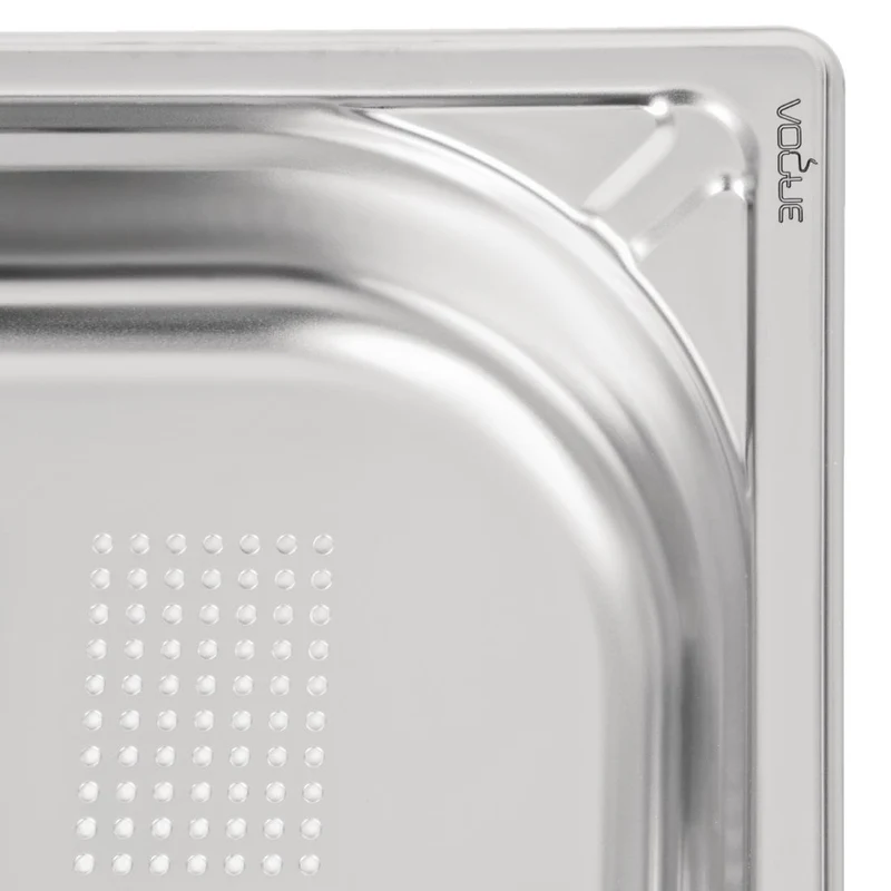 Bac inox 18/10 perforé GN 1/1 professionnel Vogue 65mm