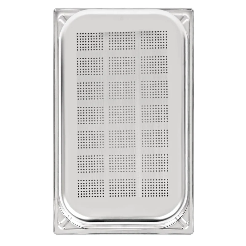Bac inox 18/10 perforé GN 1/1 professionnel Vogue 65mm
