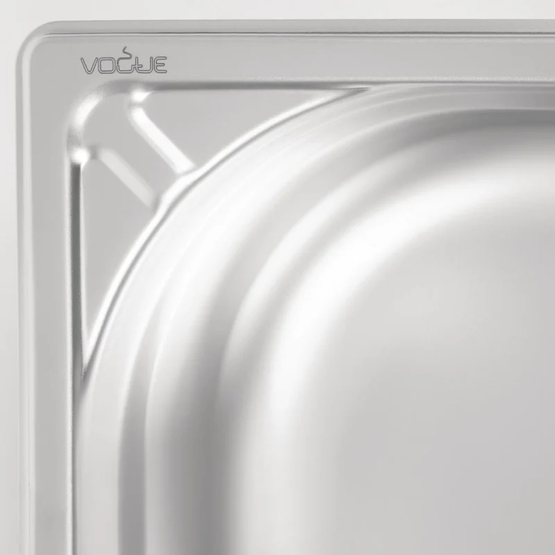 Bac inox 18/10 GN 1/2 professionnel Vogue 100mm