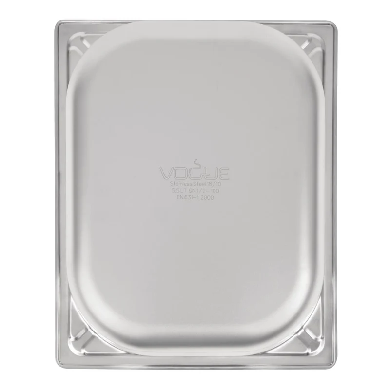 Bac inox 18/10 GN 1/2 professionnel Vogue 100mm