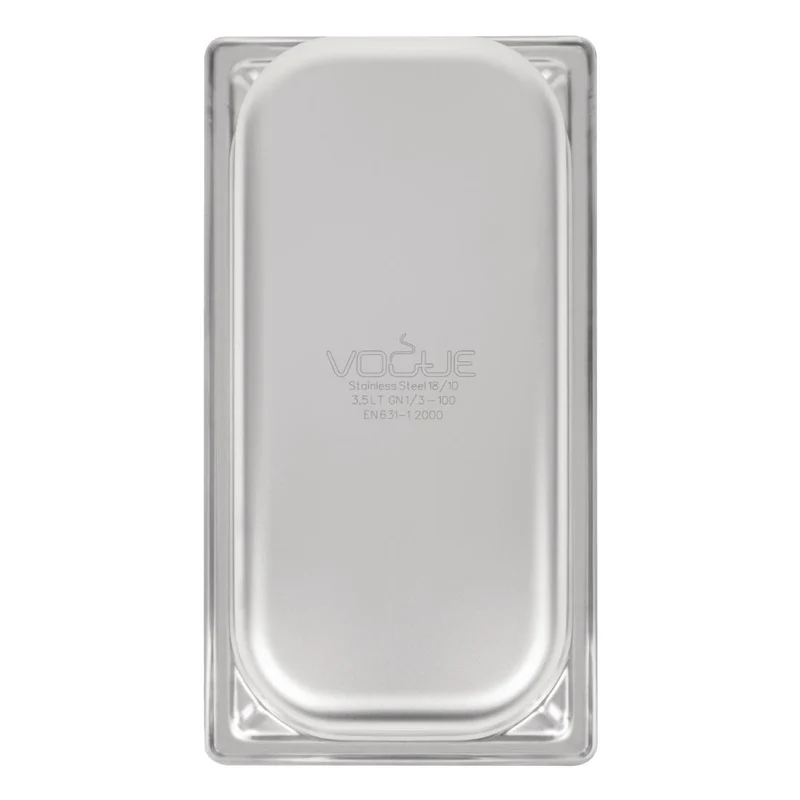 Bac inox 18/10 GN 1/3 professionnel Vogue 100mm