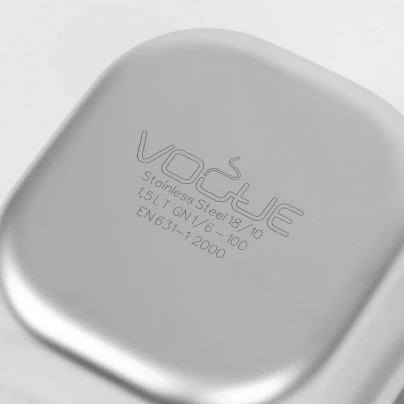 Bac inox 18/10 GN 1/6 professionnel Vogue 100mm