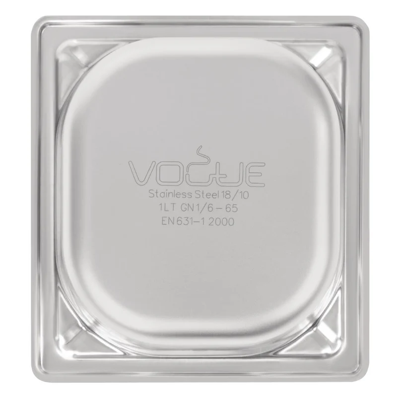 Bac inox 18/10 GN 1/6 professionnel Vogue 65mm