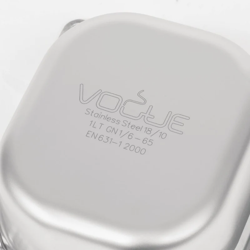 Bac inox 18/10 GN 1/6 professionnel Vogue 65mm