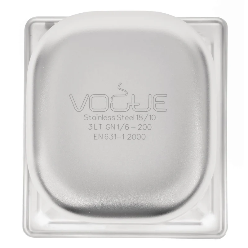 Bac professionnel inox 18/10 Vogue GN 1/6 200mm