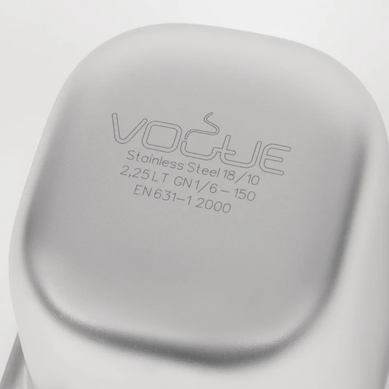 Bac inox 18/10 GN 1/6 professionnel Vogue 150mm