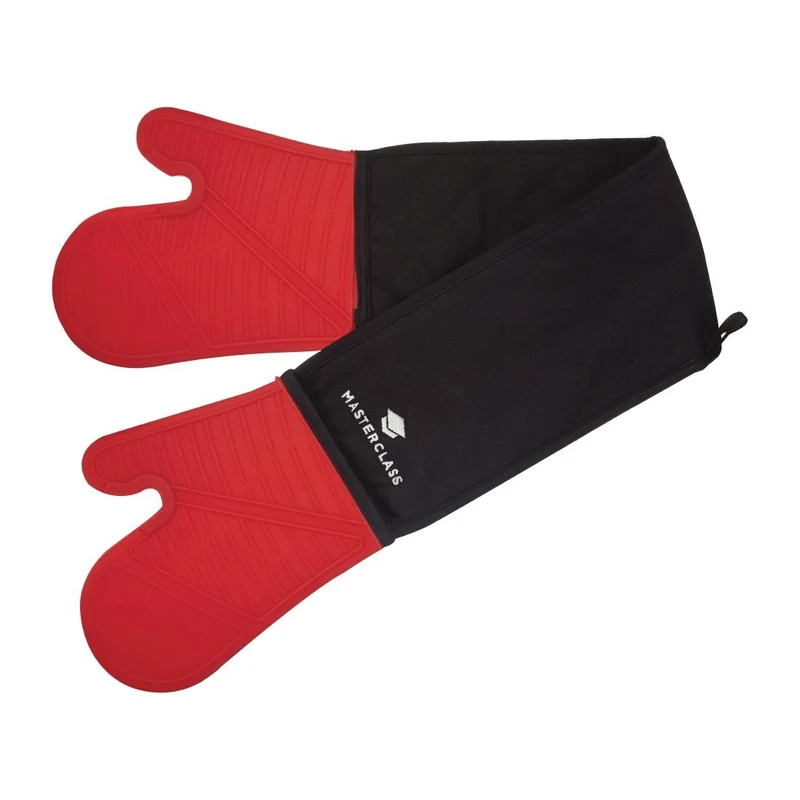 Gant de cuisine double en silicone sans couture MasterClass rouge