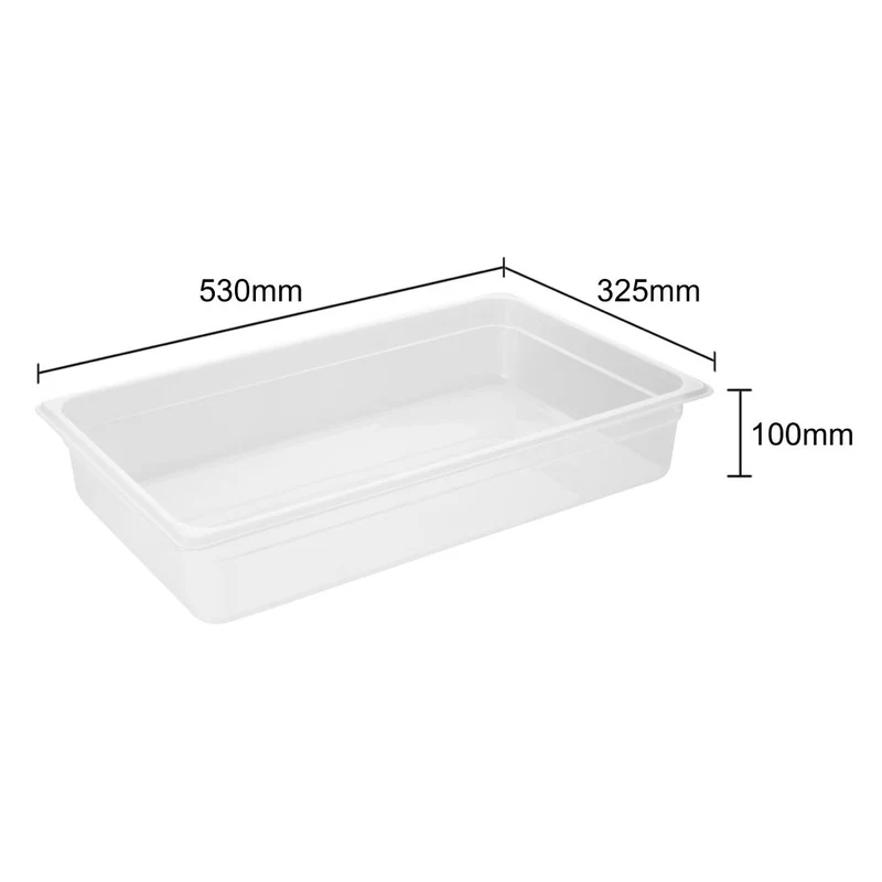 Bac en polypropylène GN 1/1 sans couvercle Nisbets Essentials 100mm