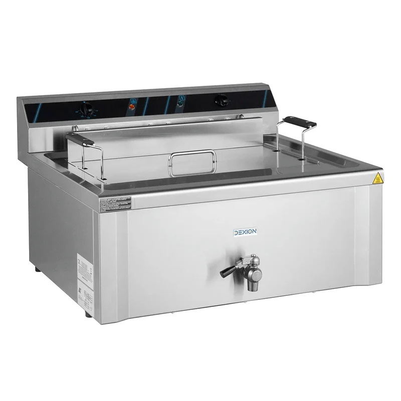 Friteuse professionnelle électrique pour beignets 20 litres avec robinet de vidange, 400 V