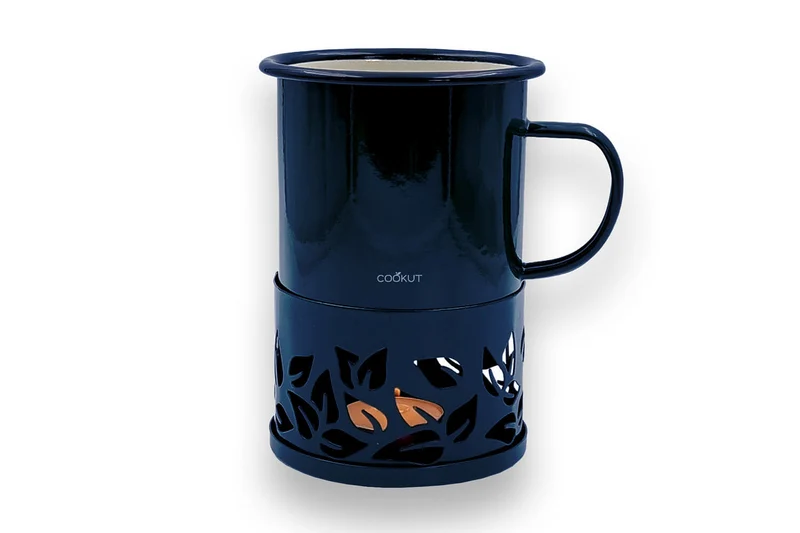 Mug à thé Cookut Sixtea chauffé à la bougie bleu