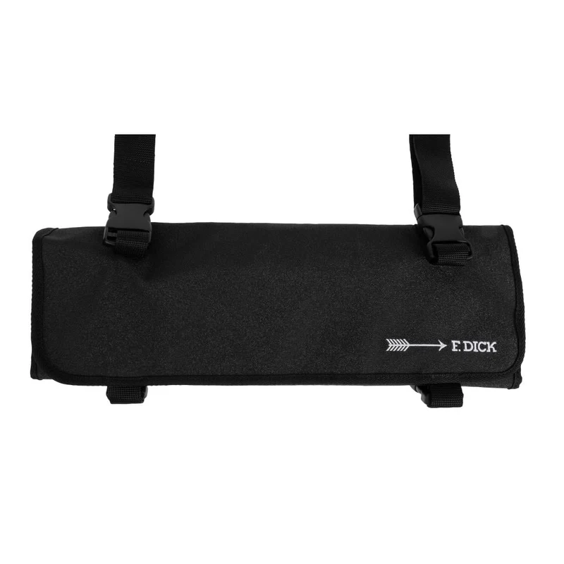 Trousse enroulable en tissu avec sangle Dick noire 11 pièces