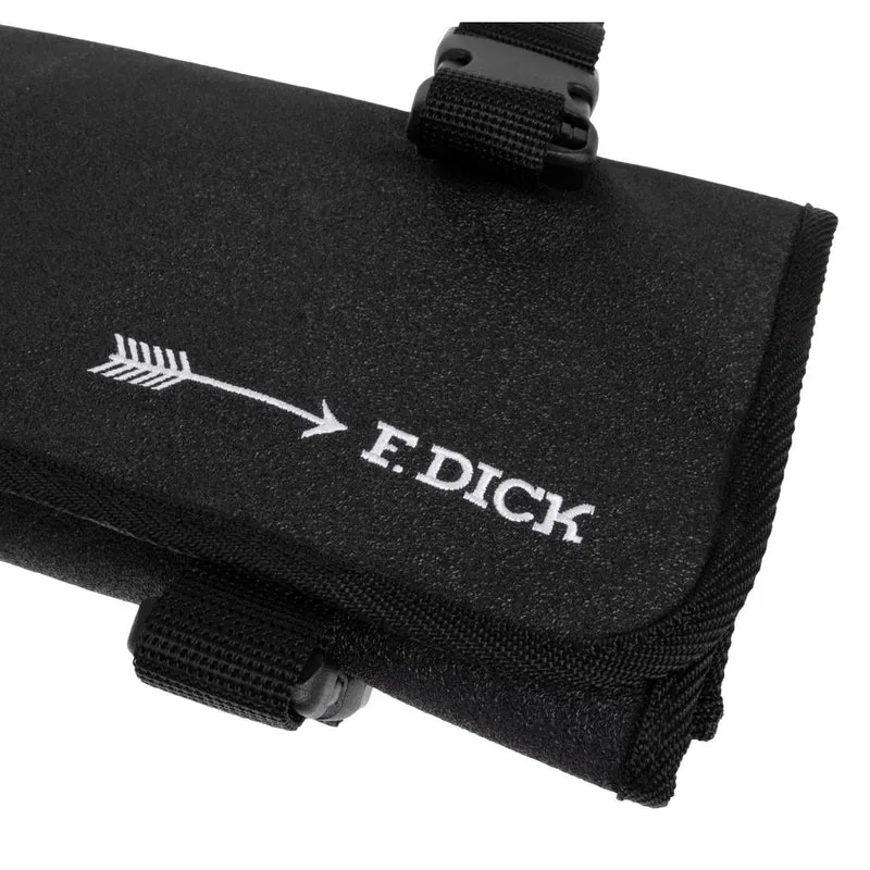 Trousse enroulable en tissu avec sangle Dick noire 11 pièces