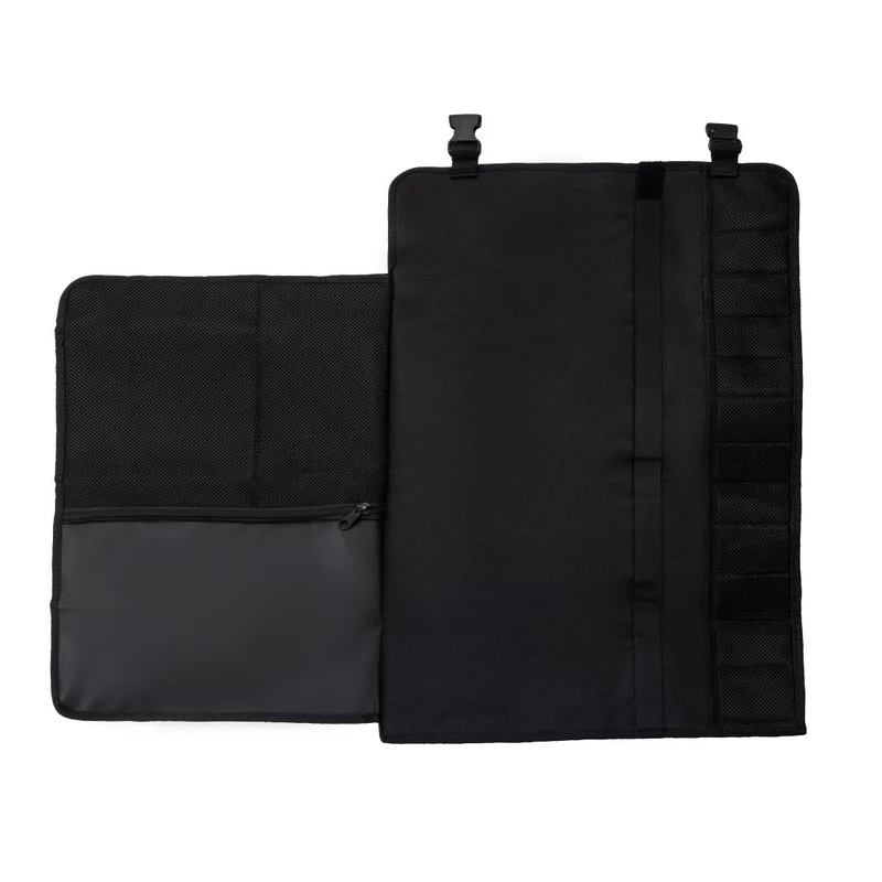 Trousse enroulable en tissu avec sangle Dick noire 11 pièces