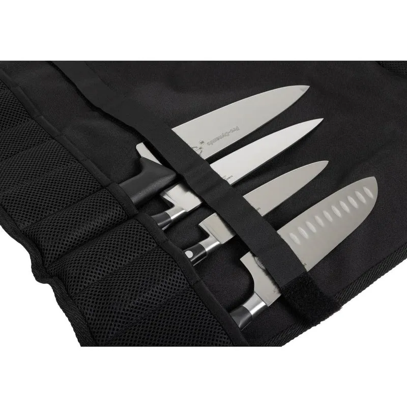 Trousse enroulable en tissu avec sangle Dick noire 11 pièces