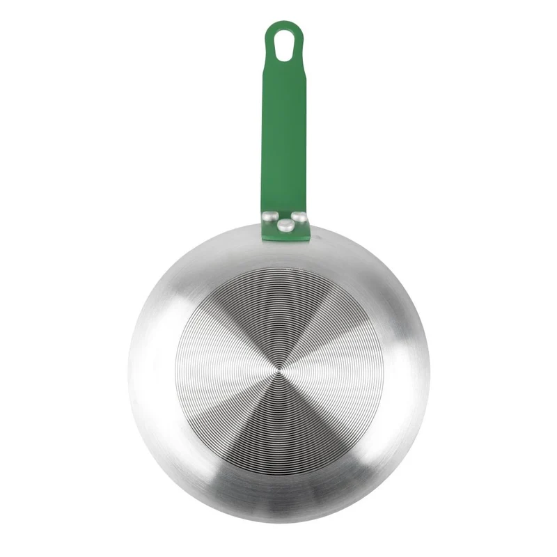 Poêle aluminium antiadhésive Teflon Platinum Plus Hygiplas avec manche vert 200mm