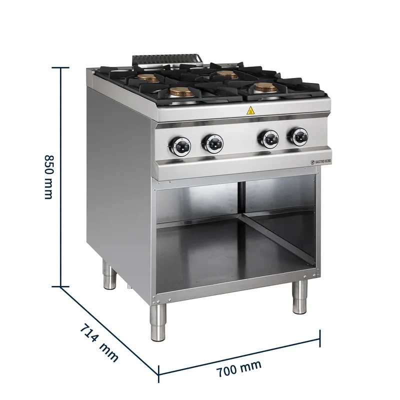 Cuisinière à gaz Série 700 - 70/70 - 4 feux - 28 kW