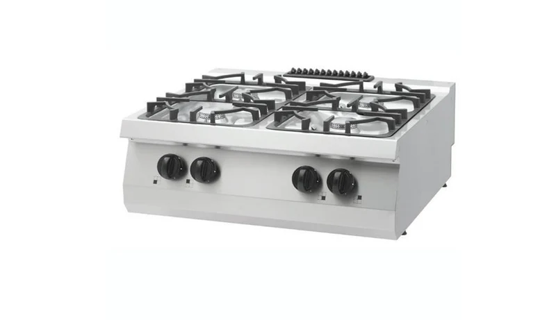 Cuisinière à Gaz Professionnelle - 4 Brûleurs - 30 kW - Profondeur 70 cm