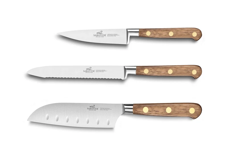 Coffret 3 couteaux Sabatier Perigord Office + Universel + Mini Santoku