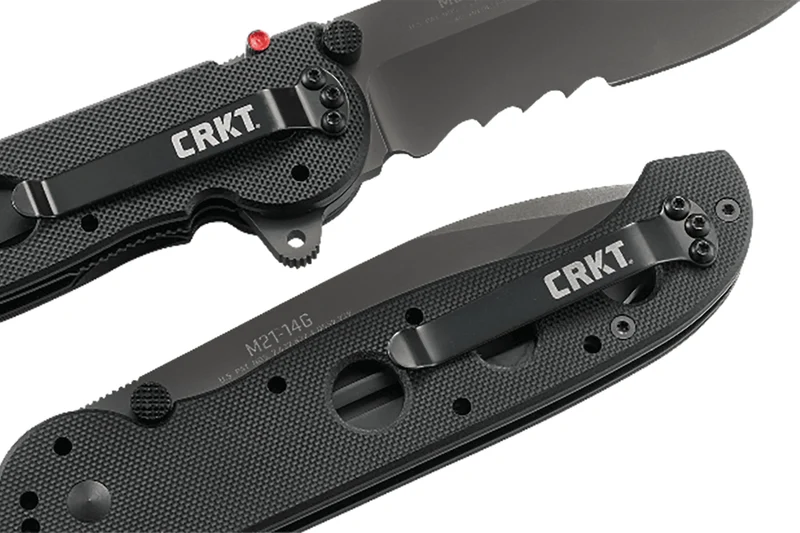 Couteau pliant CRKT M21 manche à trous G10 noir