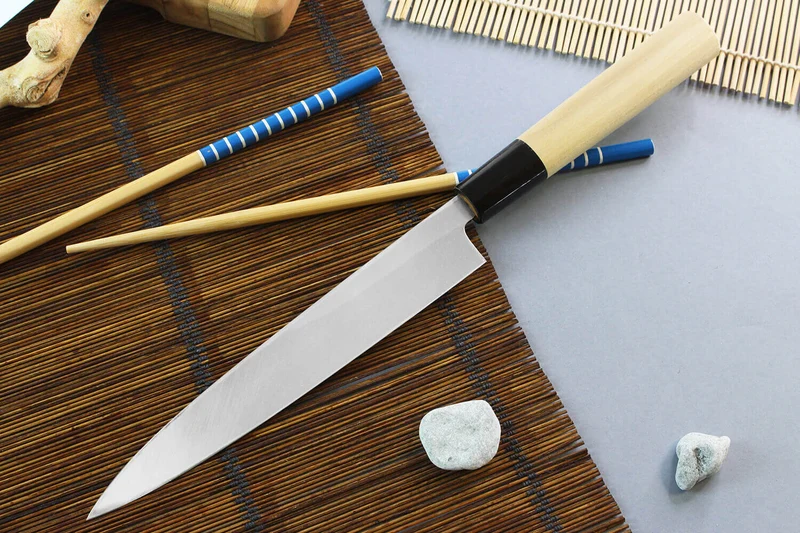 Couteau yanagiba japonais artisanal Yoshihiro Jyosaku White 2 steel