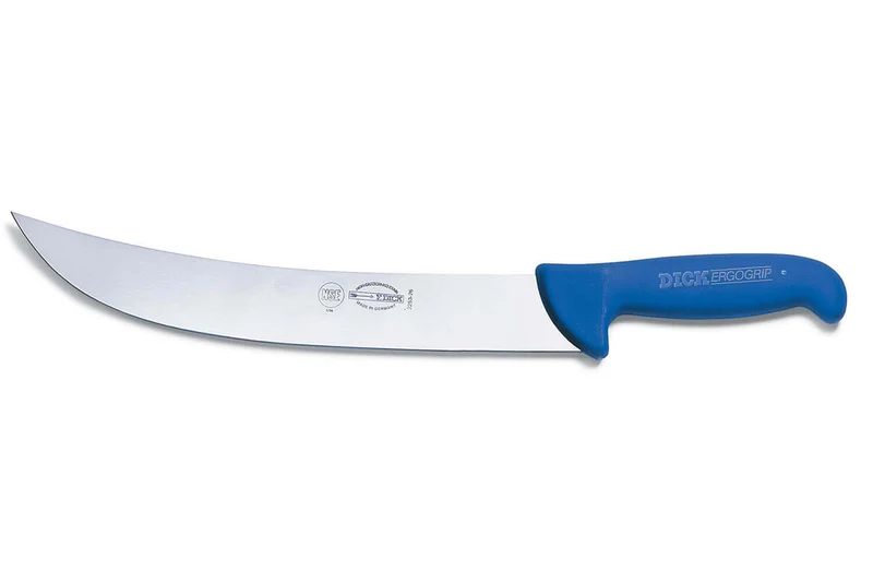 Couteau de boucher Dick Ergogrip forme américaine manche bleu