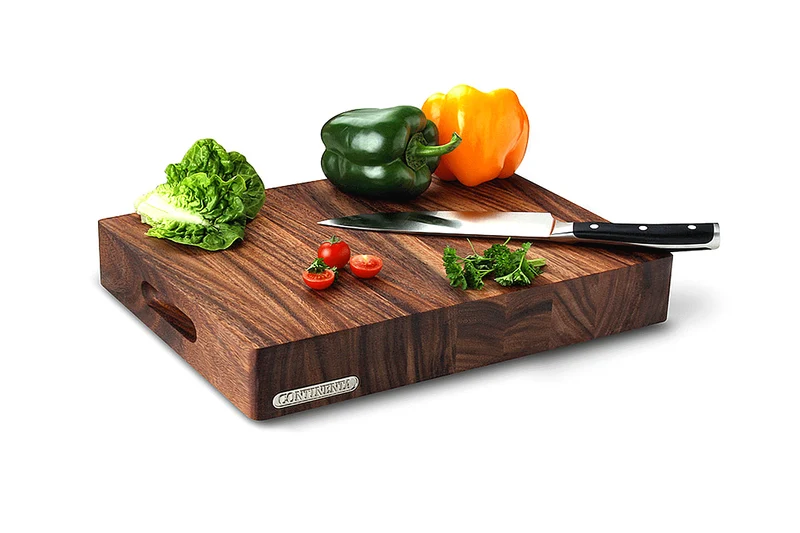 Billot de cuisine Continenta en bois d'acacia avec poignées