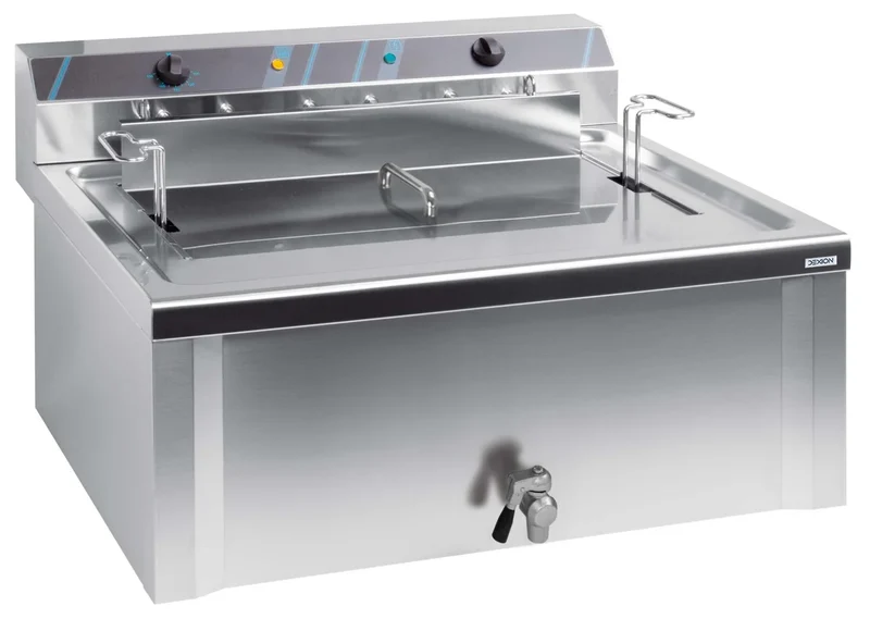 Friteuse professionnelle électrique pour beignets 37 litres avec robinet de vidange, 400 V