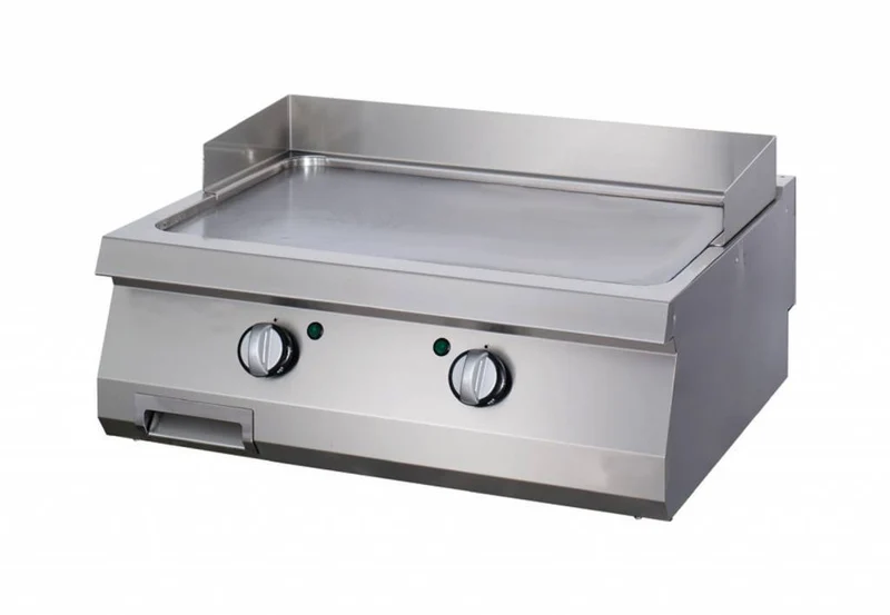 Plancha - chrome lisse - unité double - profondeur 70 cm - gaz
