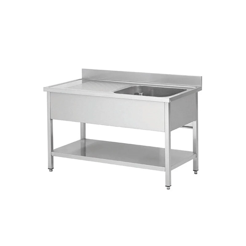 Plonge en inox - 1 Bac - égouttoir à gauche - Skyrainbow THSTR147BR1