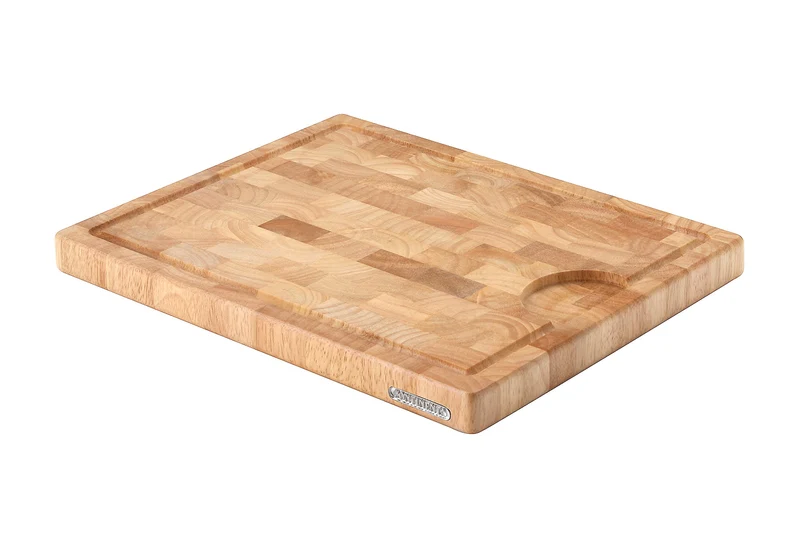 Planche à découper Continenta bois d'hévéa effet mosaique avec rigole