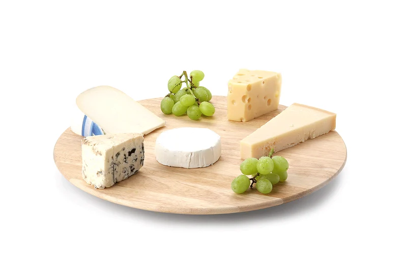Plateau à fromage rotatif Continenta en bois d'hévéa