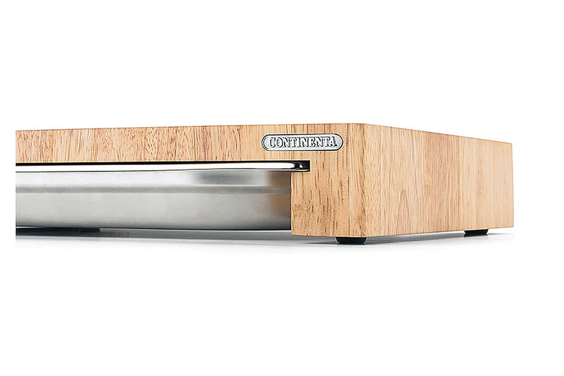 Planche à découper Continenta en bois 48x32,5x6cm + bac inox