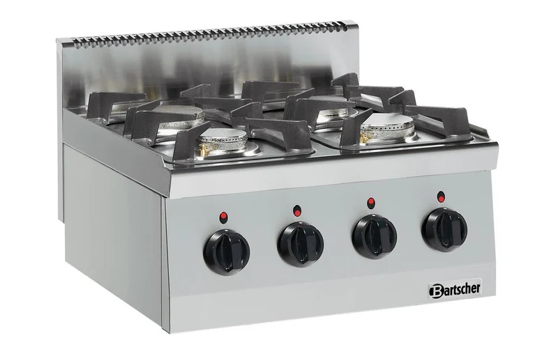 Fourneau à gaz gamme 600 – 4 feux (table) – Bartscher