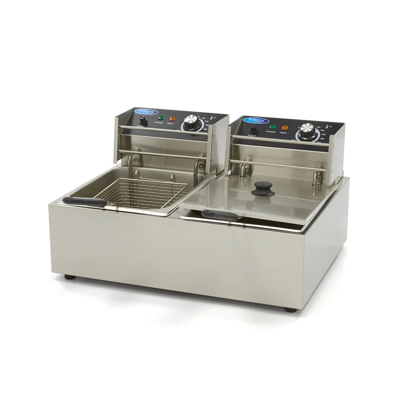 Friteuse - 2 x 6 L - 2 paniers - jusqu'à 2,4 kg de frites