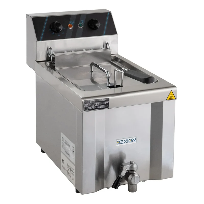Friteuse électrique professionnelle Profi 8 Litres avec robinet de vidange, 400 V