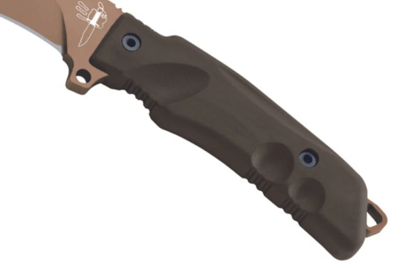 Machette Kukri Fox Military Extreme Tactical Bronze FX.9CM04BT 37cm manche Forprene vert + étui