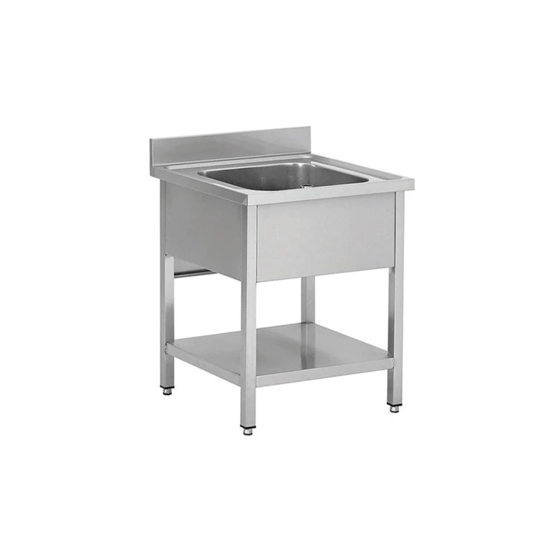 Plonge en inox - 1 Bac sans égouttoir, 800 x 600 x850 mm - Skyrainbow THSTR86BM1