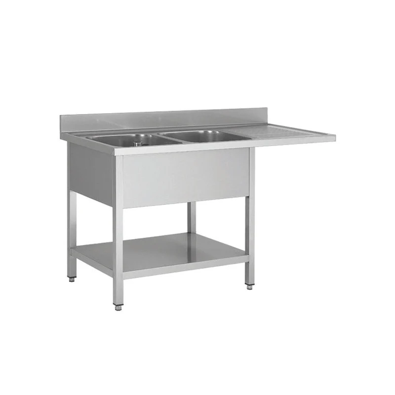 Plonge lave vaisselle - 2 Bacs - égouttoir à droite - Skyrainbow THSTR167SBL2