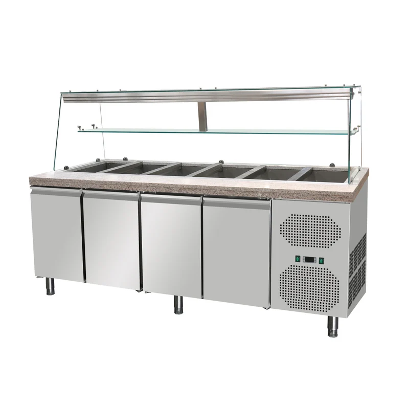 Saladette réfrigérée - 4 portes,GN 1/1 x 6 — Reconditionné - Skyrainbow THSAI228D3